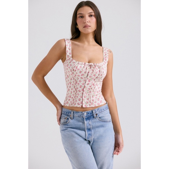 NEW House of CB Chicca Rosebud Print Top Medium - Picture 8 of 16